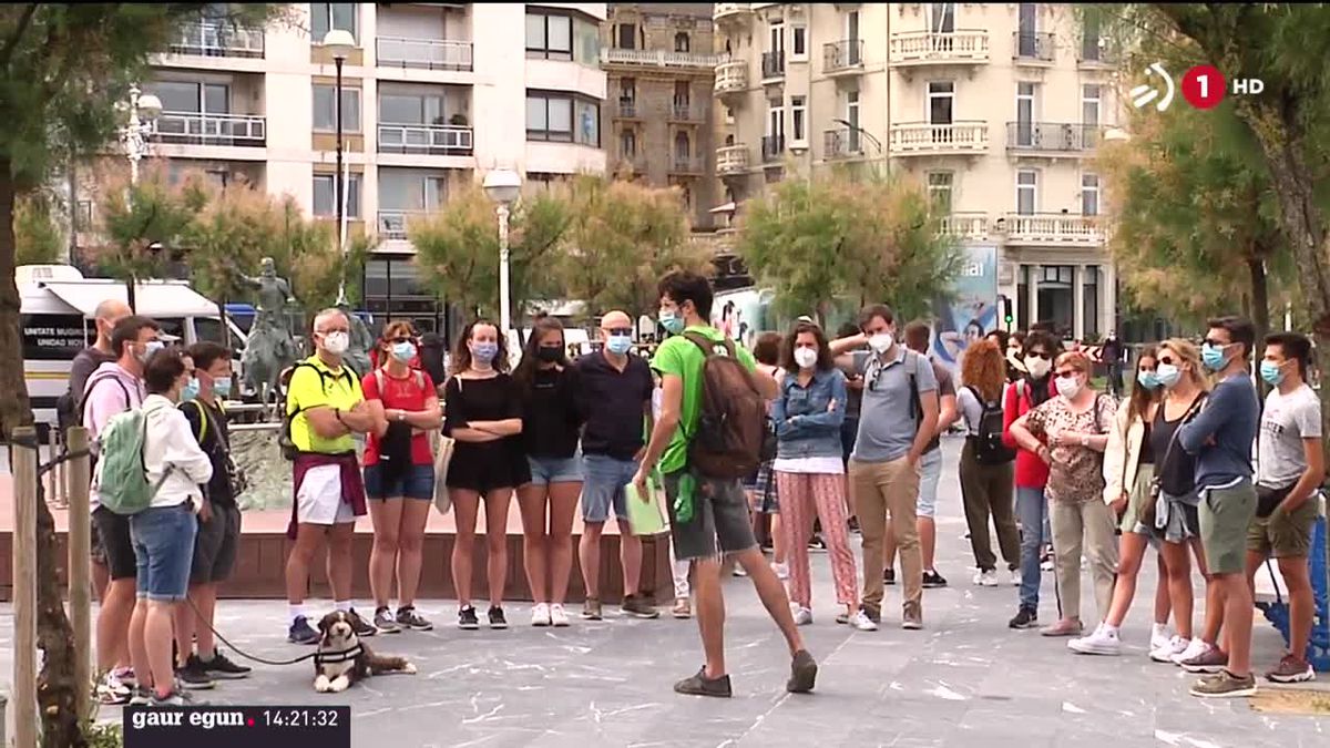 San Sebastián, esta mañana. Imagen obtenida de un vídeo de ETB.