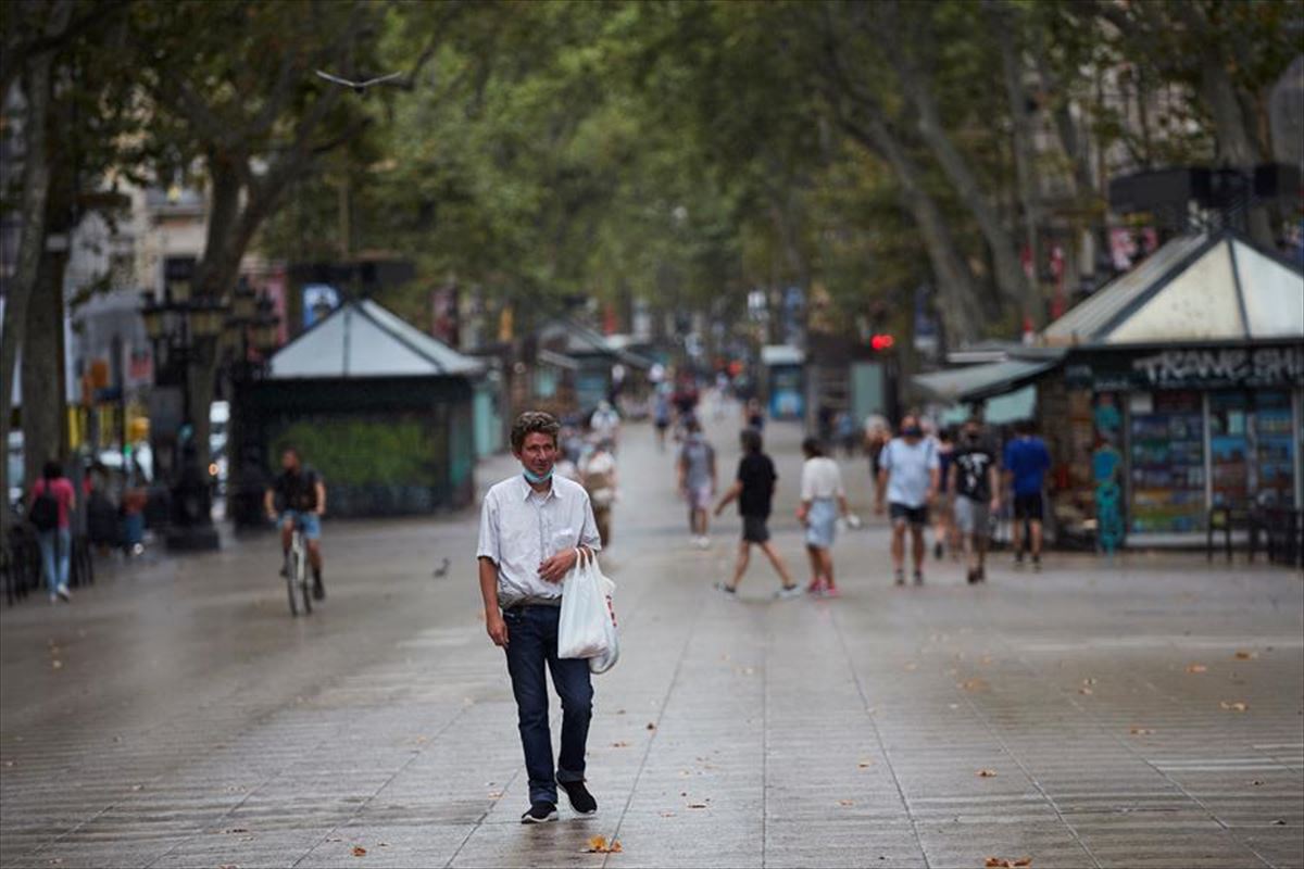 Las ramblas de Barcelona este viernes. Foto: EFE