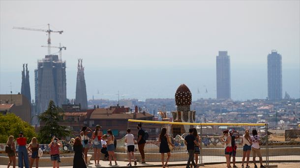 El Parc Güell, en Barcelona, durante la primera jornada de nuevas restricciones.