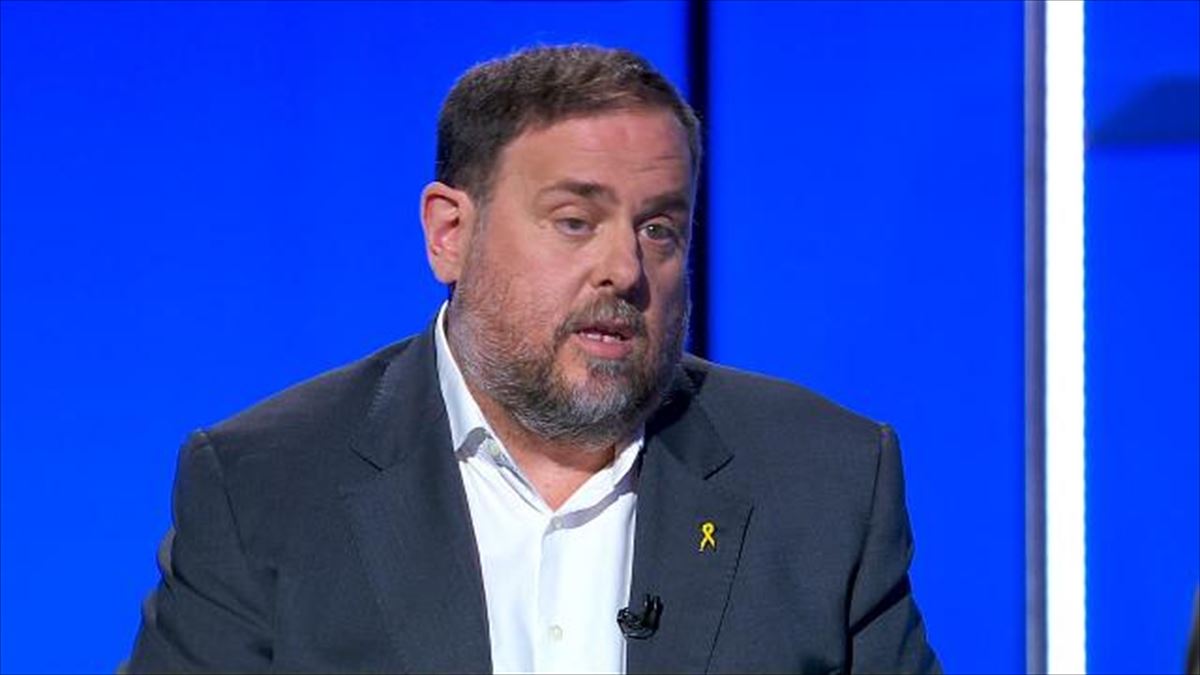 El líder de ERC y exvicepresidente de la Generalitat, Oriol Junqueras, en TV3. Imagen: TV3/FORTA