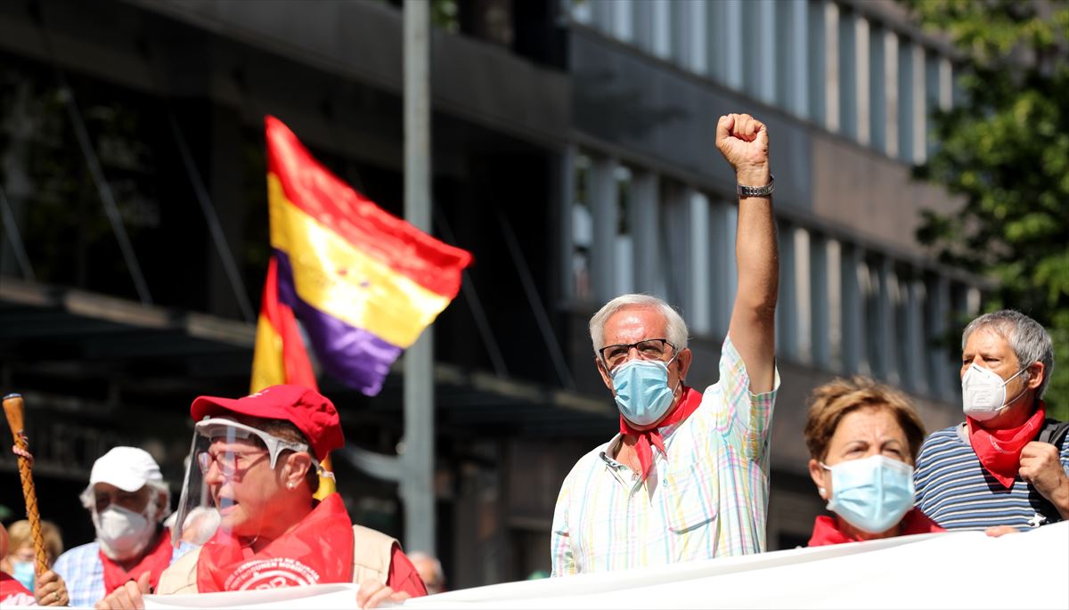 Pensionistas en manifestación. Foto: EFE.
