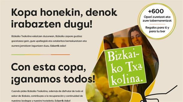 Campaña de Bizkaiko Txakolina apoyando al comercio 