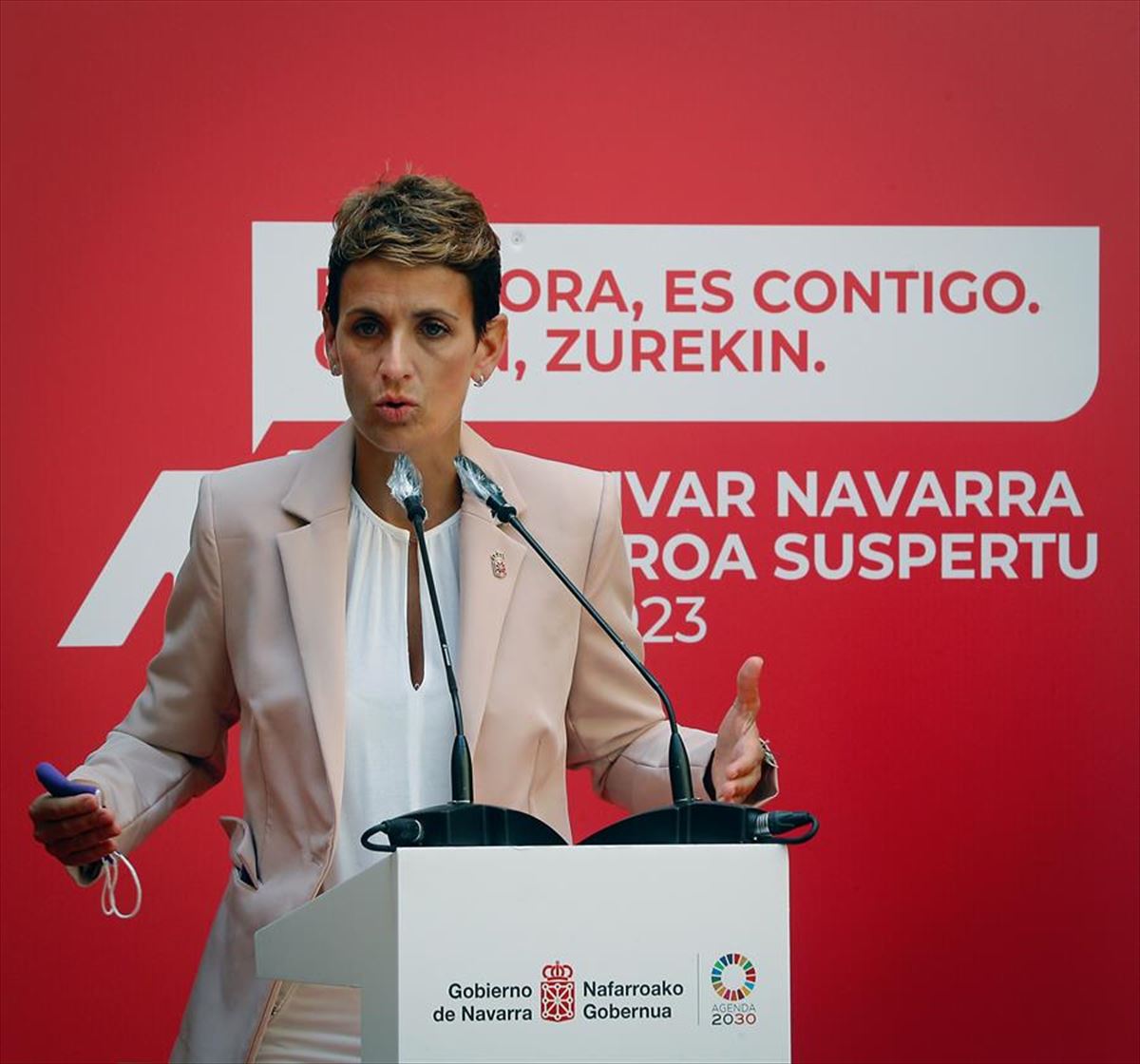 La presidenta de Navarra María Chivite. Foto: EFE