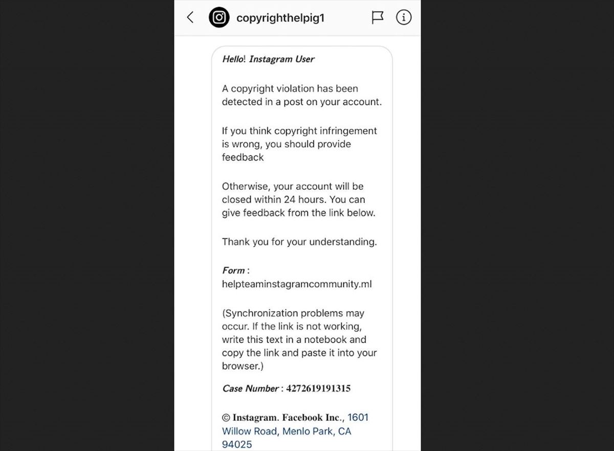 Alertan de una campaña para robar cuentas de Instagram con cuentas falsas