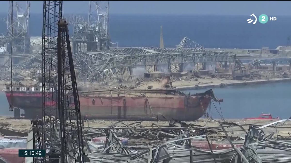 Puerto de Beirut. Imagen obtenida de un vídeo de ETB.