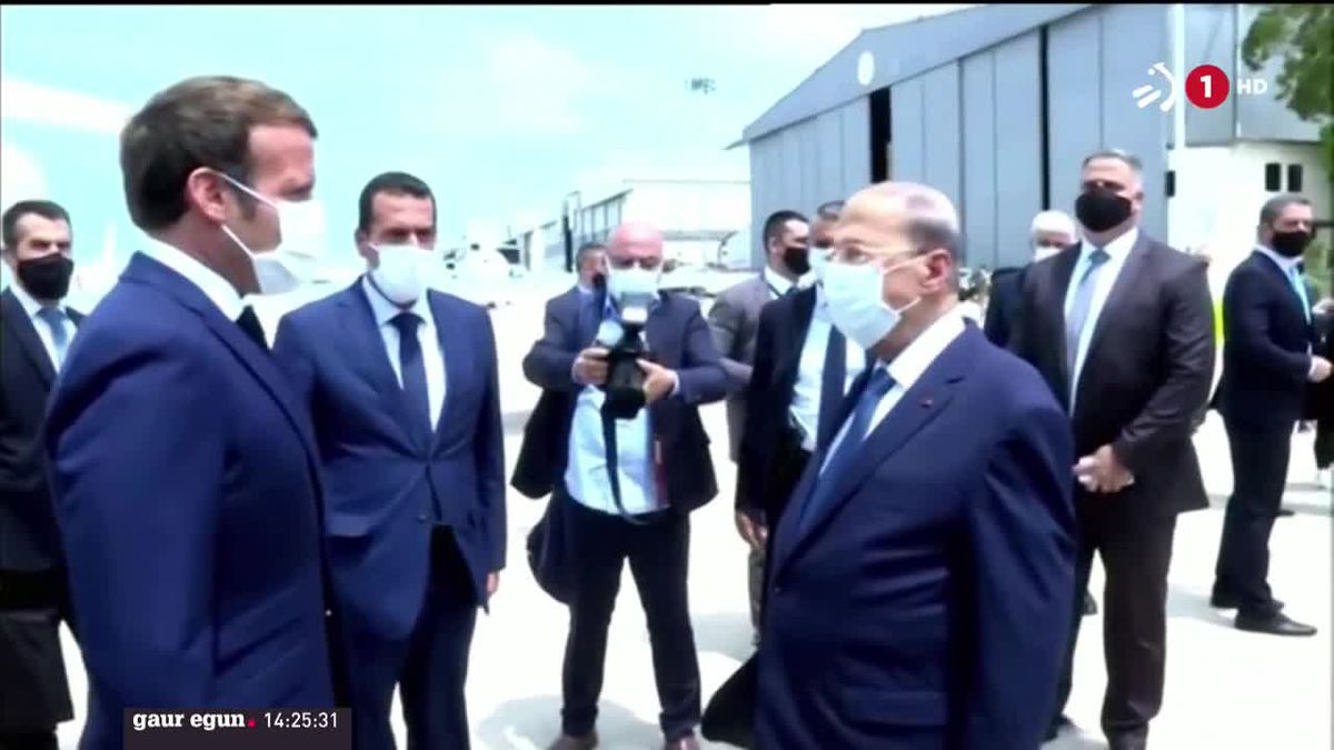 Emmanuel Macron. ETBren bideo batetik ateratako irudia.
