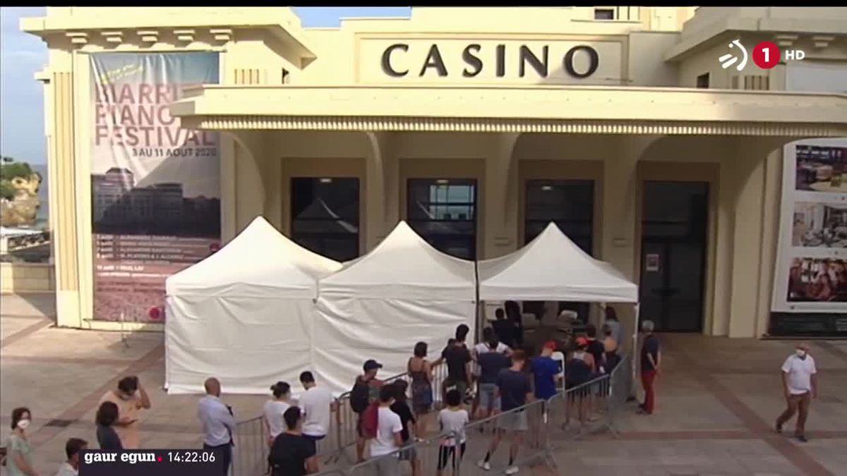 Biarritz, gaur goizean. ETBren bideo batetik ateratako irudia.