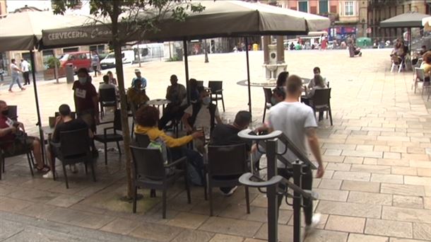 Imagen de la terraza de un bar de Bilbao