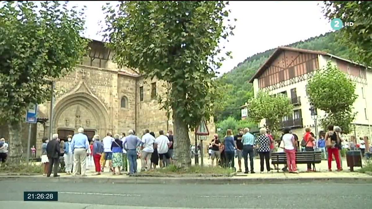 Imagen del funeral en Güeñes. Foto: EiTB