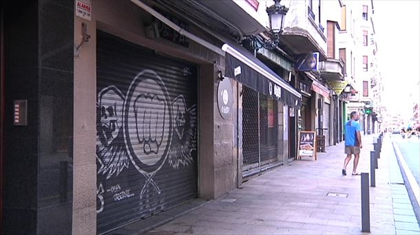 Imagen de una calle de la zona de ocio nocturno de Gernika