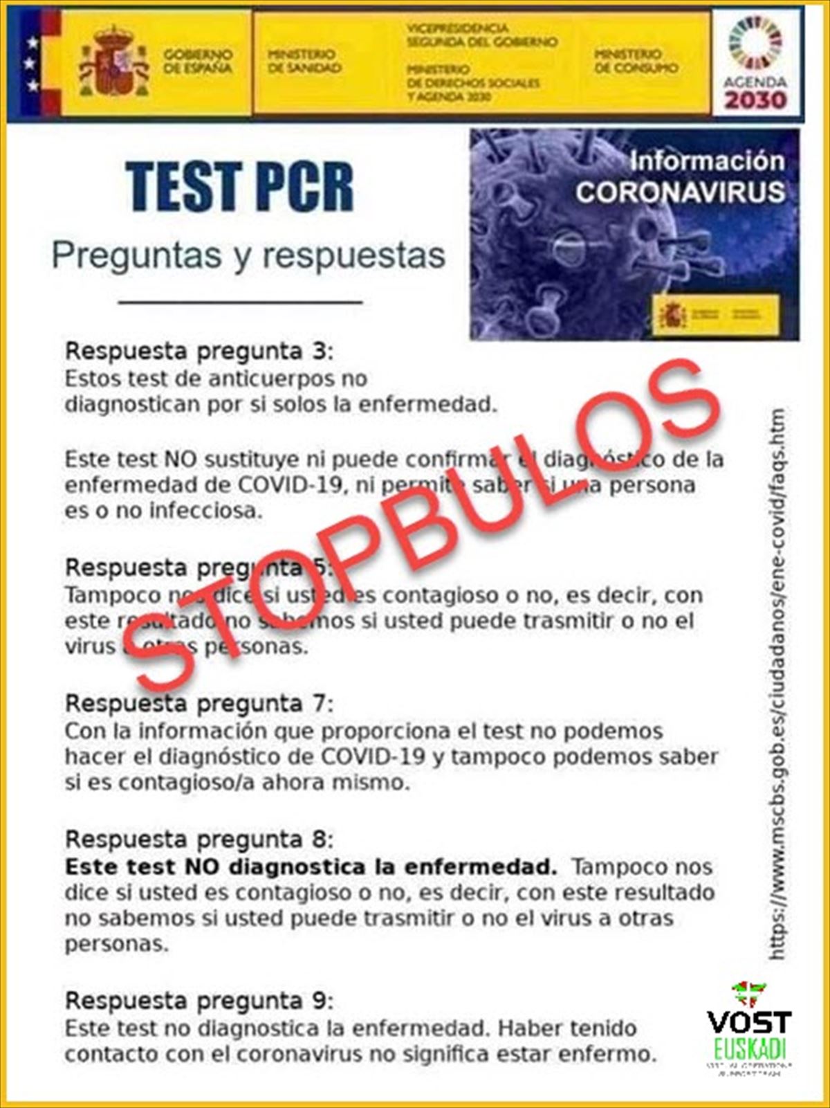 PCRei buruzko gezurrezko irudia. Argazkia: Vost Euskadi.