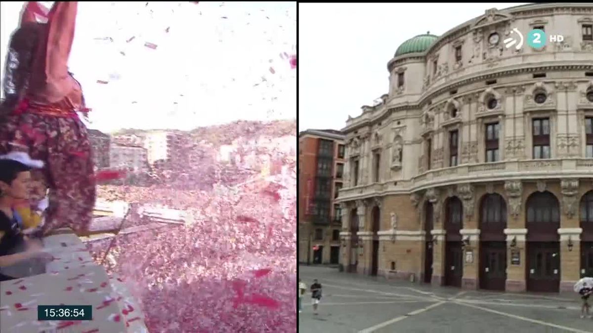 Hoy no había ambiente festivo en Bilbao. Imagen obtenida de un vídeo de ETB.