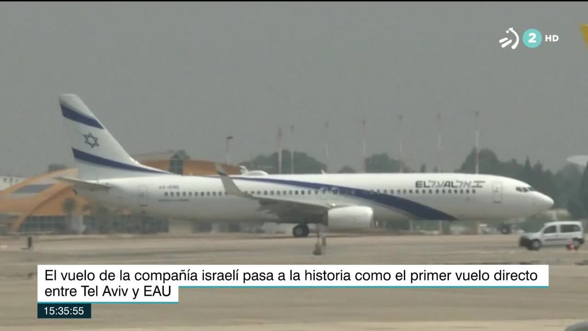 Vuelo Israel-Emiratos Árabes Unidos. Imagen obtenida de un vídeo de ETB.