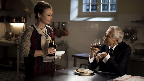 Catherine Frot eta Jean d'Ormesson 'La cocinera del presidente' filmean