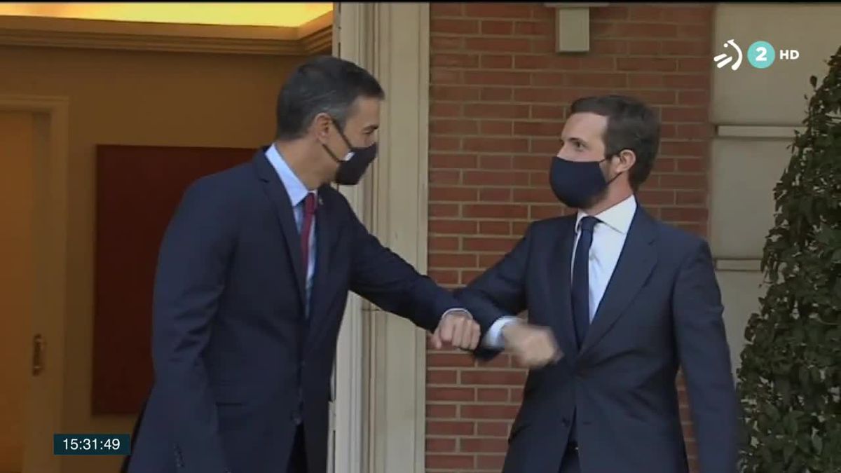 Pedro Sánchez y Pablo Casado. Imagen obtenida de un vídeo de ETB.