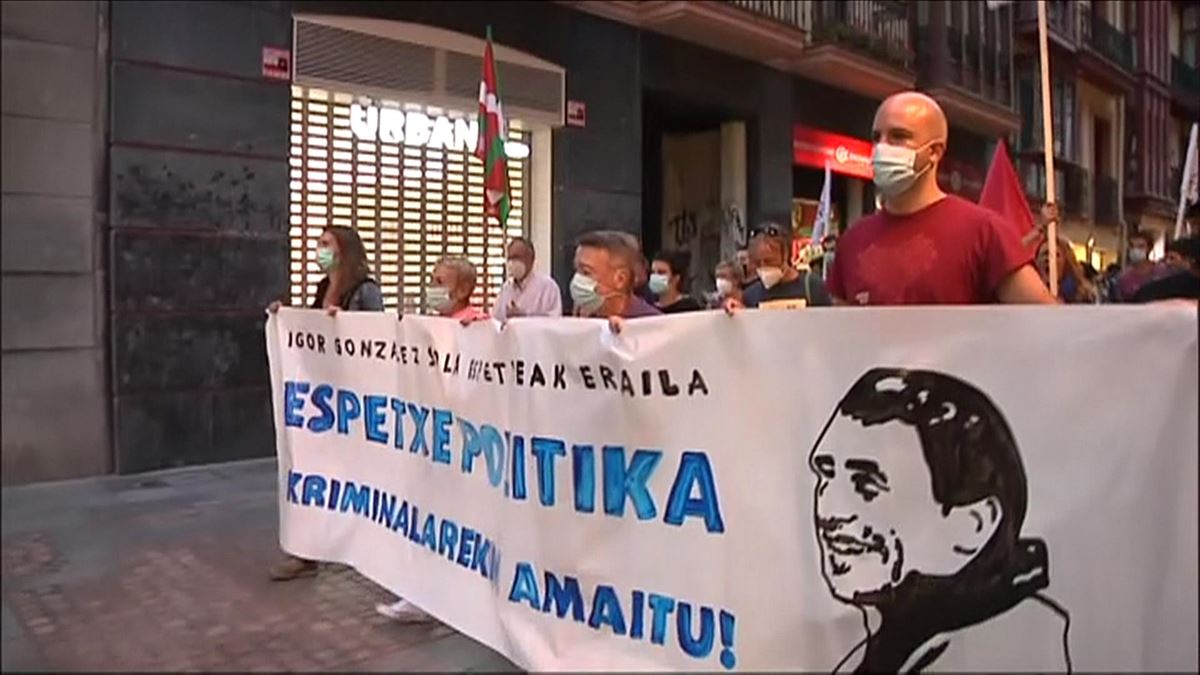 Manifestación, ayer, en Bilbao. 