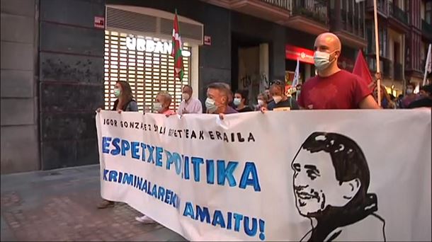 Manifestación, ayer, en Bilbao. 