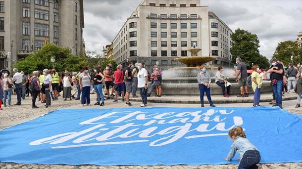 Una concentración a favor de los presos en Bilbao.