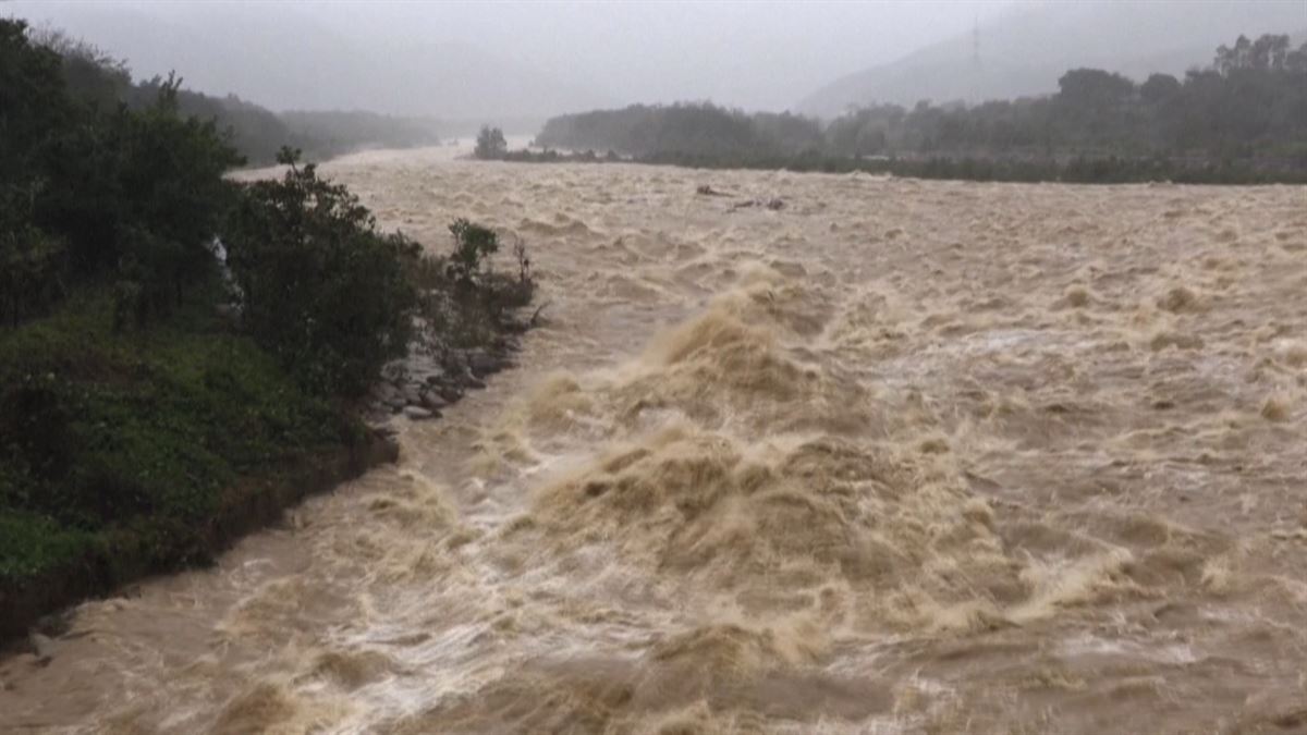 Inundaciones en Japón. Imagen obtenida de un vídeo de ETB.