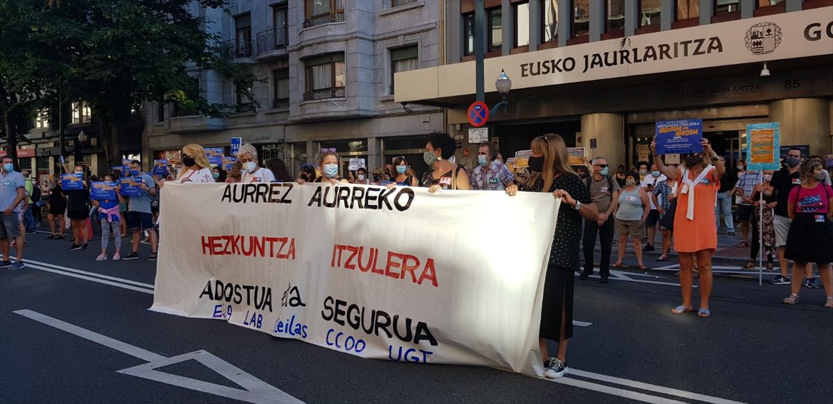 Concentración de los sindicatos esta tarde en Bilbao