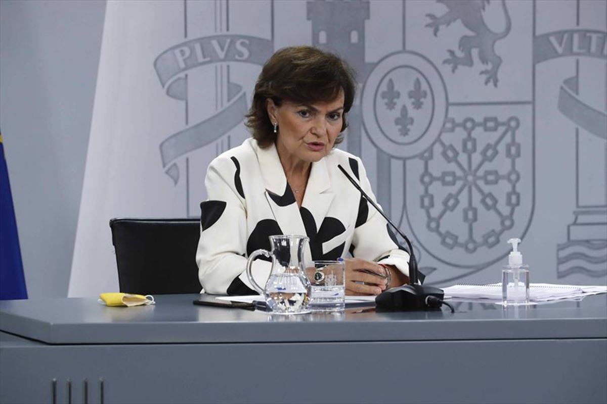 La vicepresidenta primera del Gobierno español, Carmen Calvo