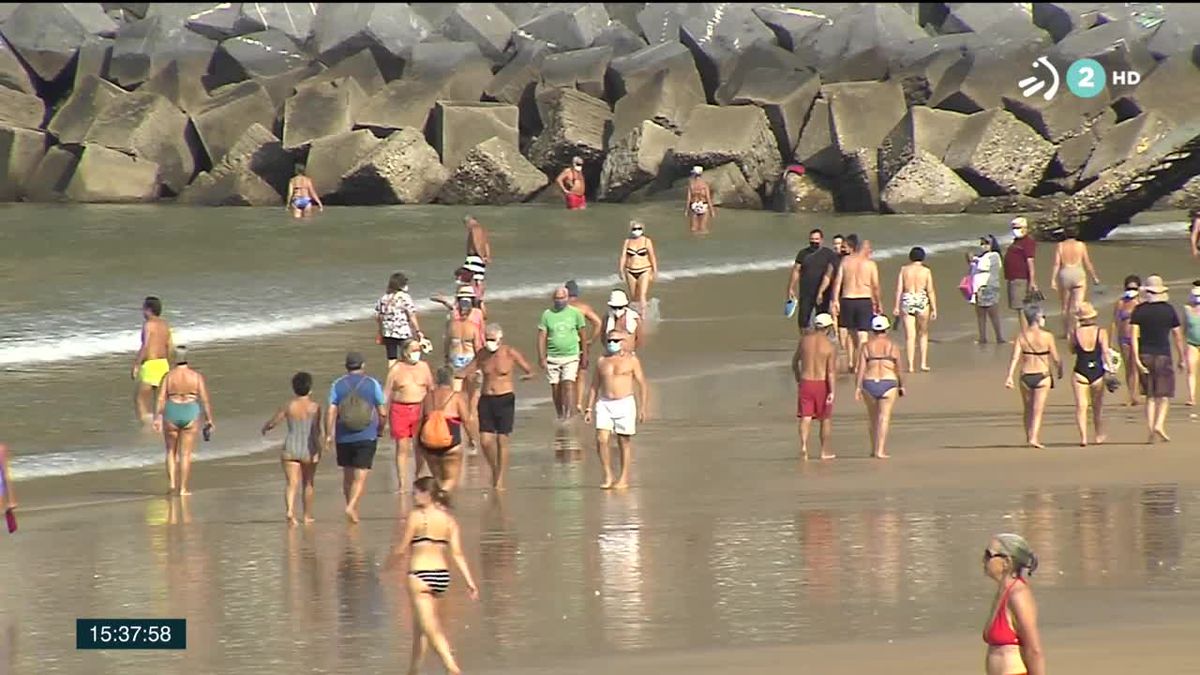 Finaliza la temporada de playas en Gipuzkoa. Imagen obtenida de un vídeo de ETB.