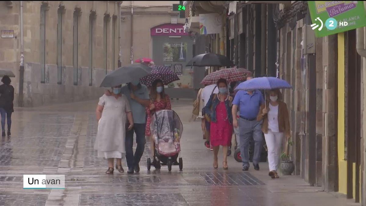 Aviso amarillo. Imagen obtenida de un vídeo de EiTB