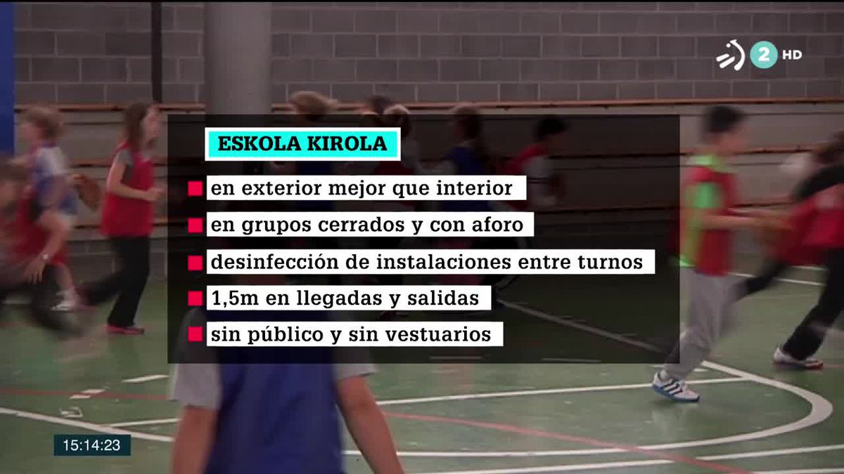 Deporte escolar. Imagen obtenida de un vídeo de ETB.