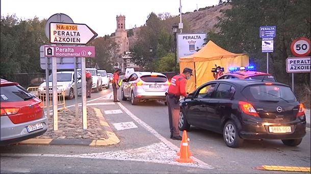 Control de la Policía Foral esta mañana.