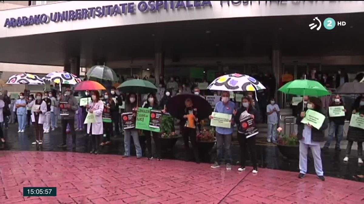 Vitoria, esta mañana. Imagen obtenida de un vídeo de ETB.