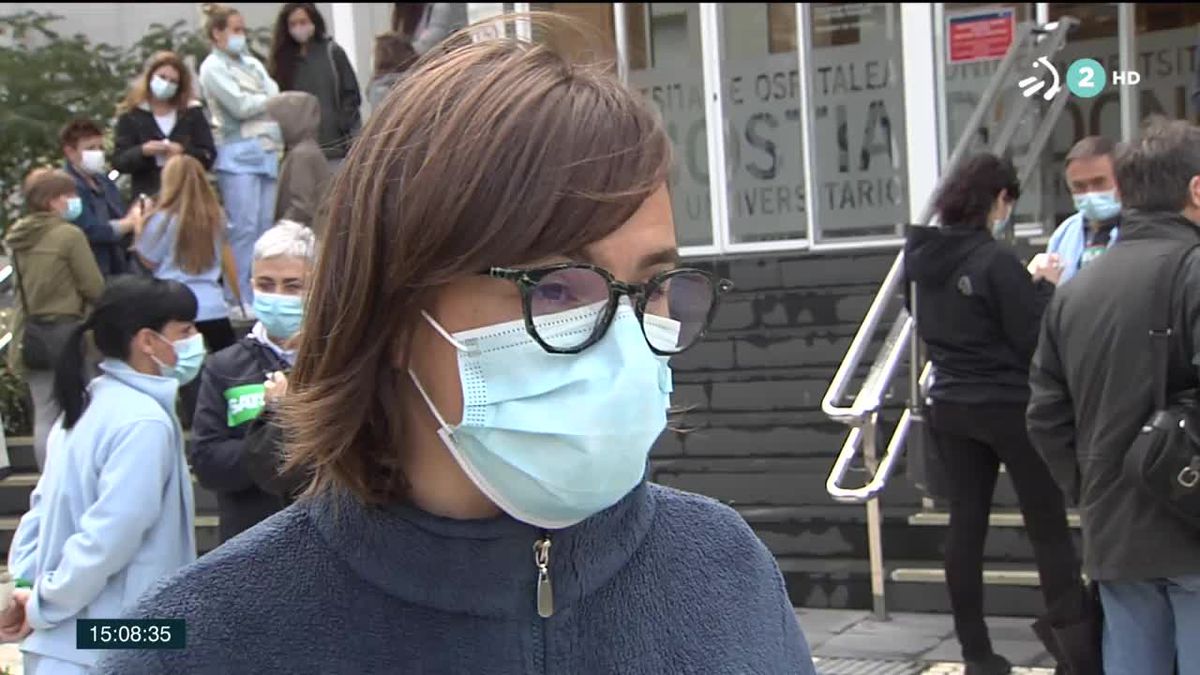 Amalia González, enfermera del Hospital Donostia. Imagen obtenida de un vídeo de ETB.