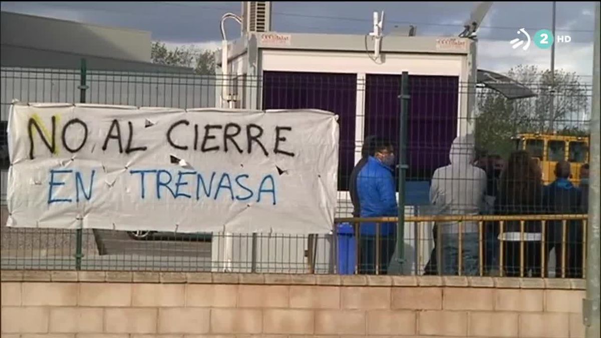 Manifestación de la plantilla de Trenasa. Foto: CCOO Navarra