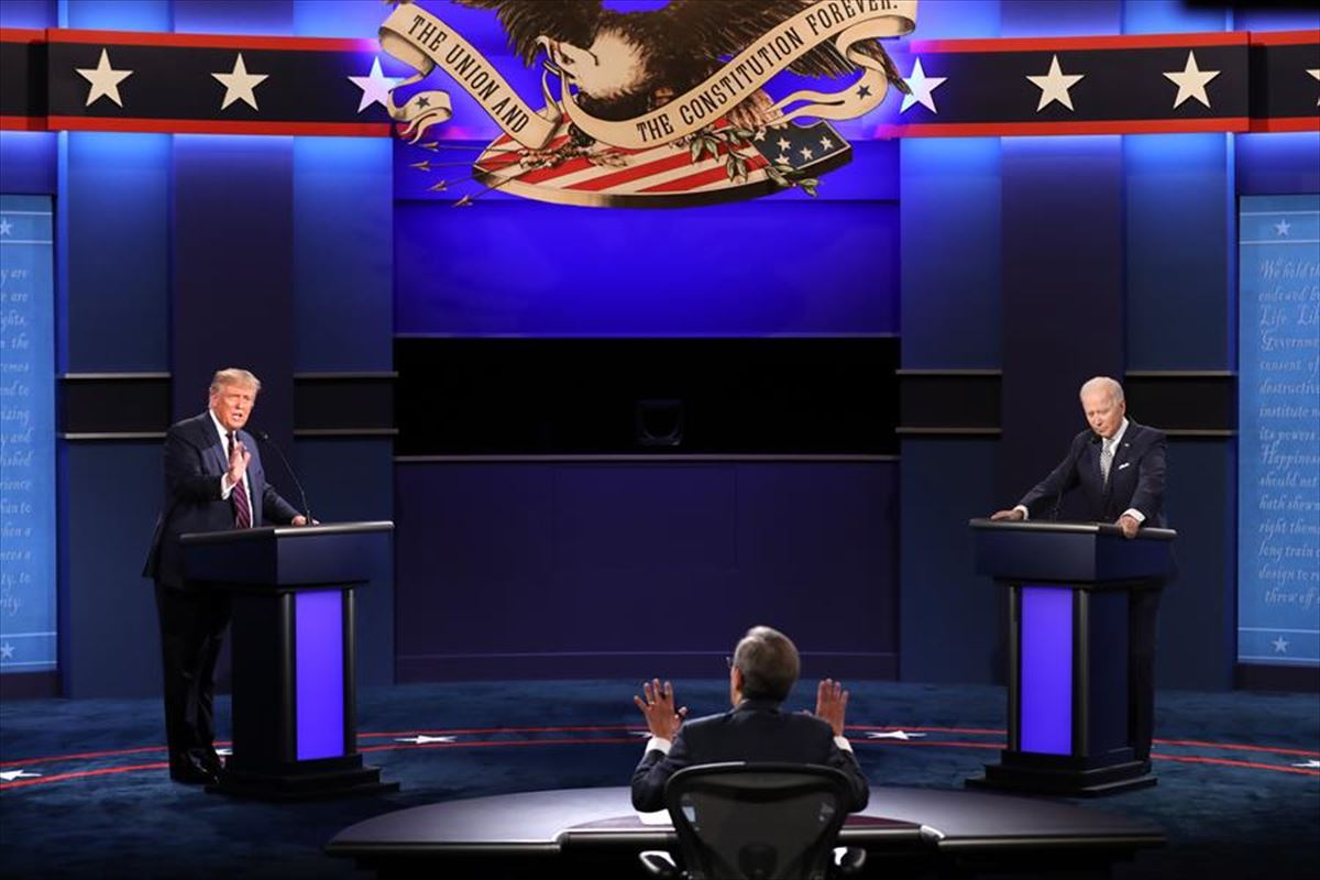 Donald Trump y Joe Biden durante su primer debate.