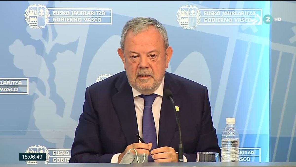 Pedro Azpiazu, consejero de Economía y Hacienda. Foto obtenida de un vídeo de EiTB