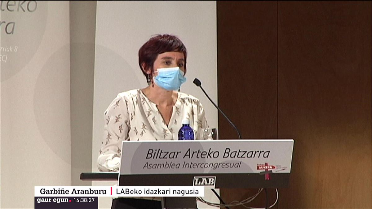 Garbiñe Aranburu (LAB). EiTBren bideo batetik hartutako argazkia