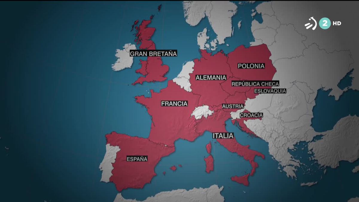 Coronavirus en Europa. Imagen obtenida de un vídeo de ETB.