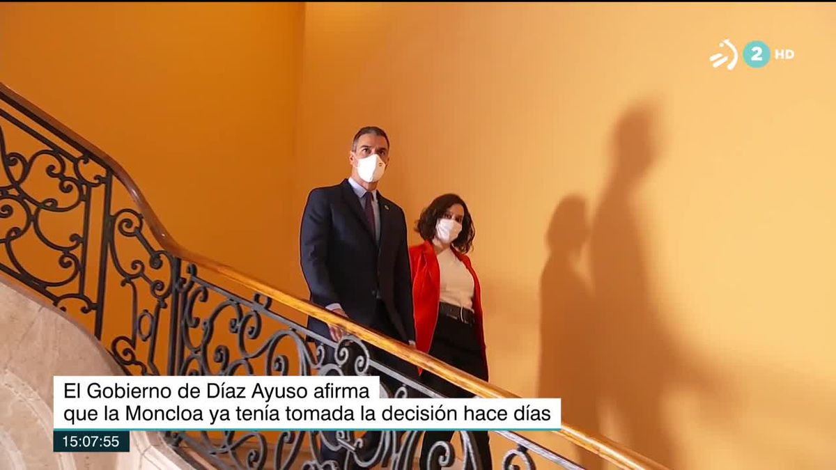 Pedro Sánchez e Isabel Díaz Ayuso. Foto de archivo obtenida de un vídeo de EiTB