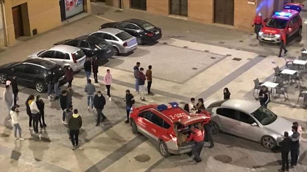 Pelea multitudinaria en Villafranca (Navarra). Foto: Policía Foral