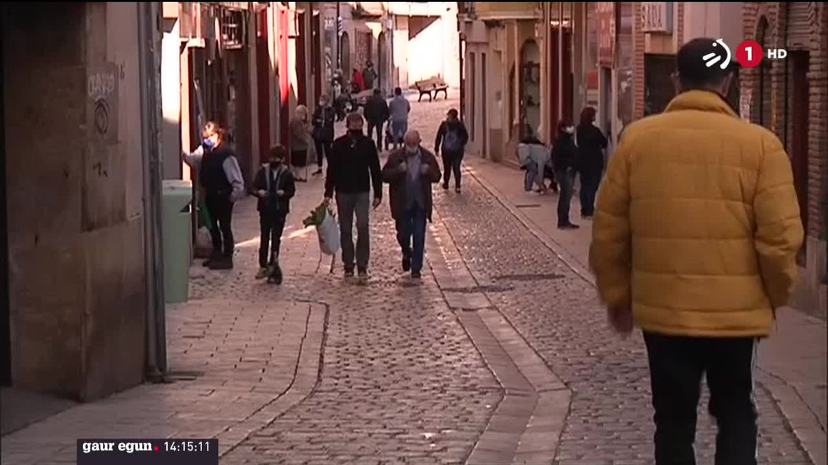 Tutera, gaur goizean. ETBren bideo batetika ateratako irudia.