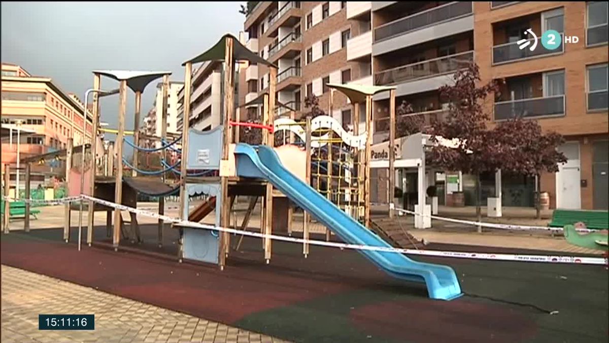 Parques infantiles cerrados en Navarra. Imagen obtenida de un vídeo de ETB.