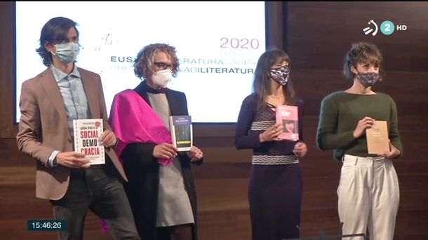 Premios Euskadi de Literatura 2020. Imagen obtenida de un vídeo de ETB.