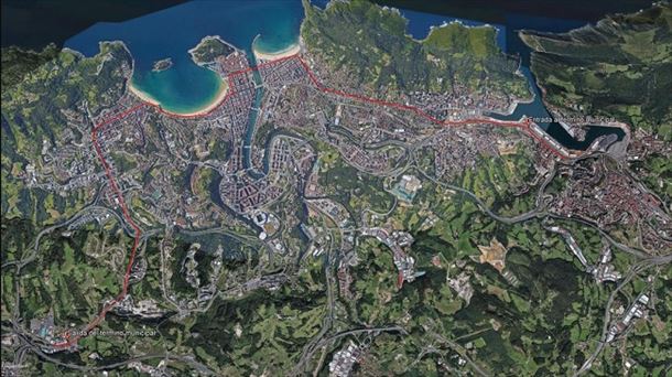 2020ko Espainiako Txirrindularitza Itzuliak Donostian egingo duen ibilbidea.