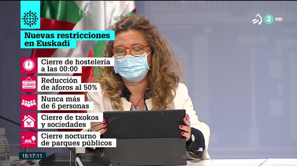 Restricciones en Euskadi. Imagen obtenida de un vídeo de ETB.