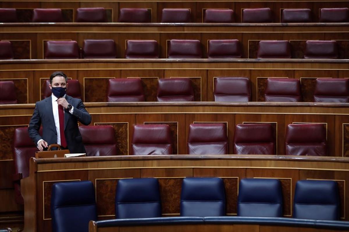 Santiago Abascal bakarrik geratu da Kongresuan.