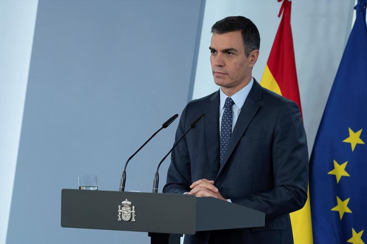 Pedro Sánchez comparece telemáticamente.