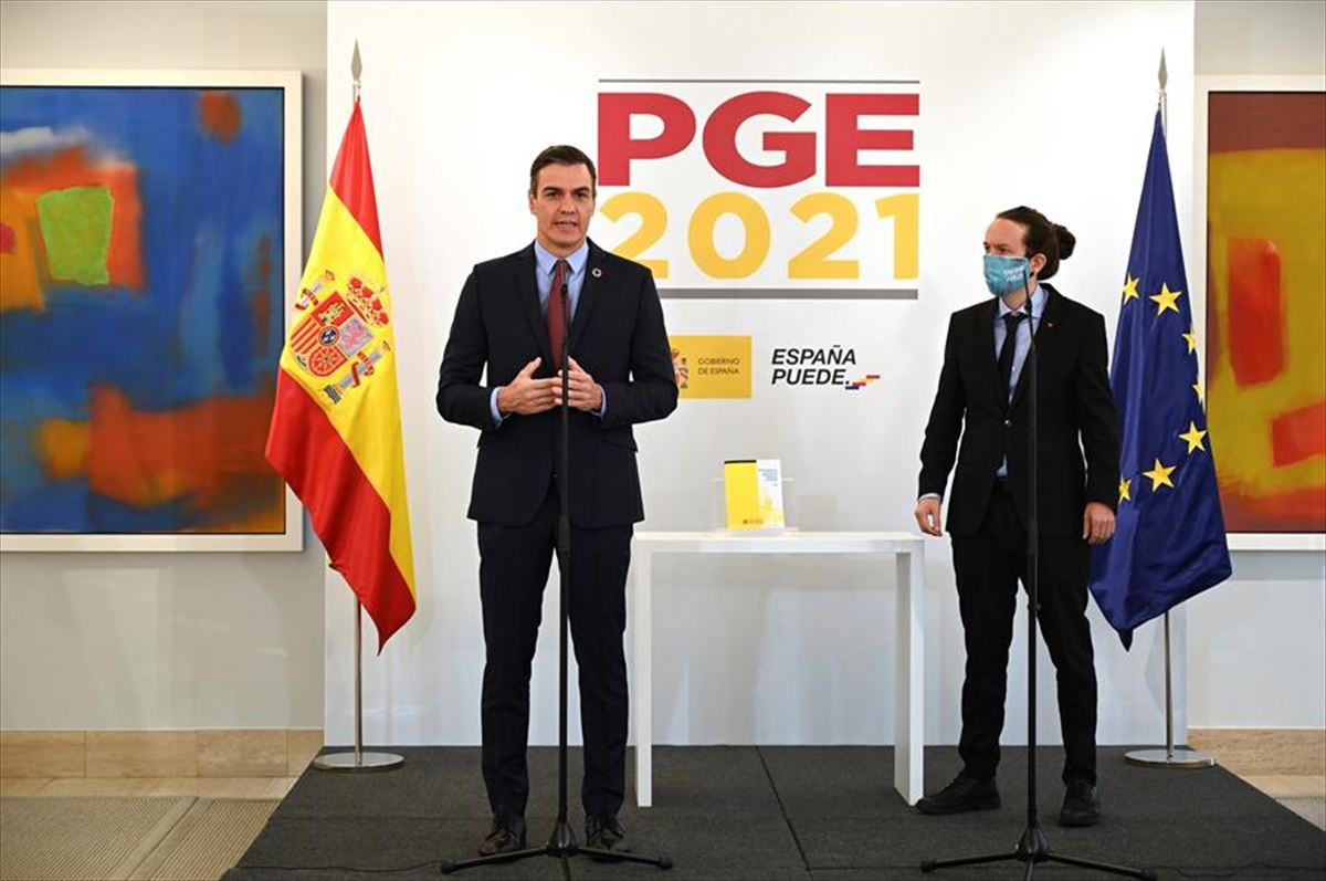 Pedro Sanchez eta Pablo Iglesias. Argazkia: EFE.