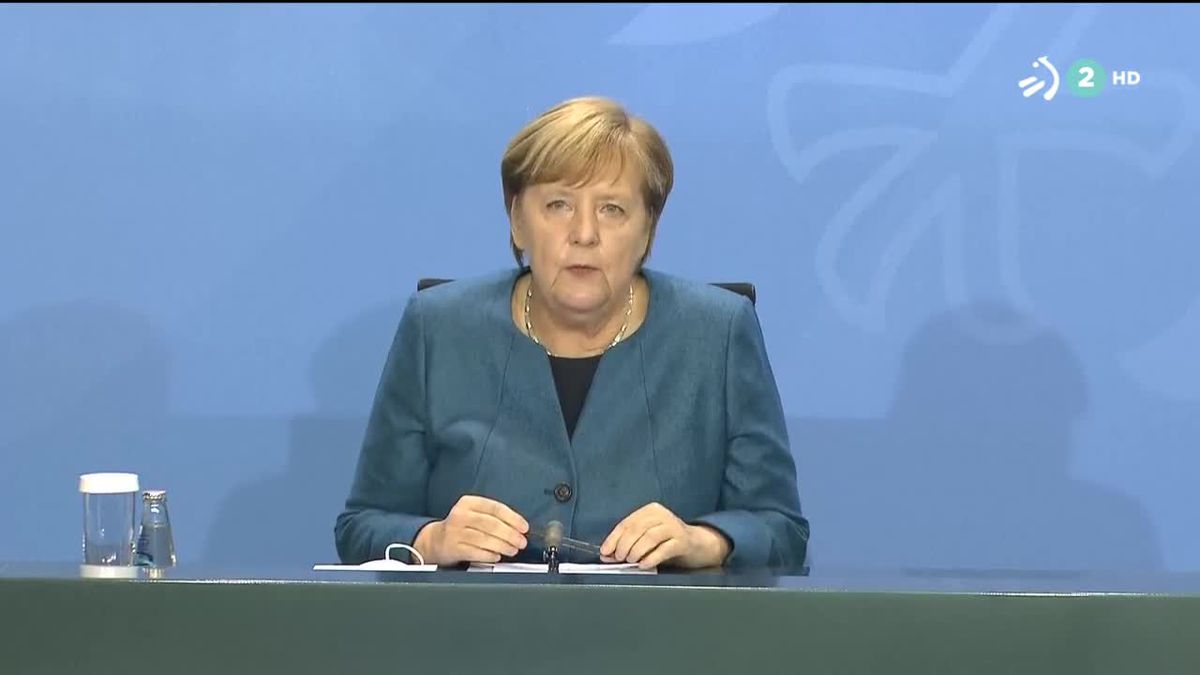 Angela Merkel. Imagen obtenida de un vídeo de ETB.