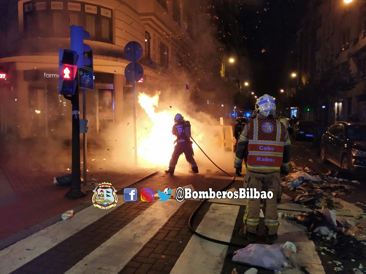 Incidentes en Bilbao. Foto: @BomberosBilbao