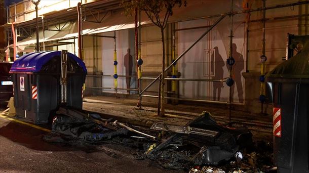 Actos vandálicos en la protesta de Bilbao. Foto: EFE