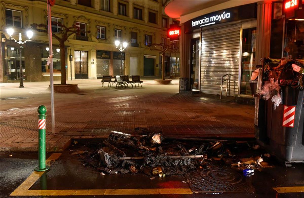 Incidentes en Bilbao. Foto: EFE.